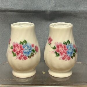 Blue and pink pastel Floral salt and pepper shakers